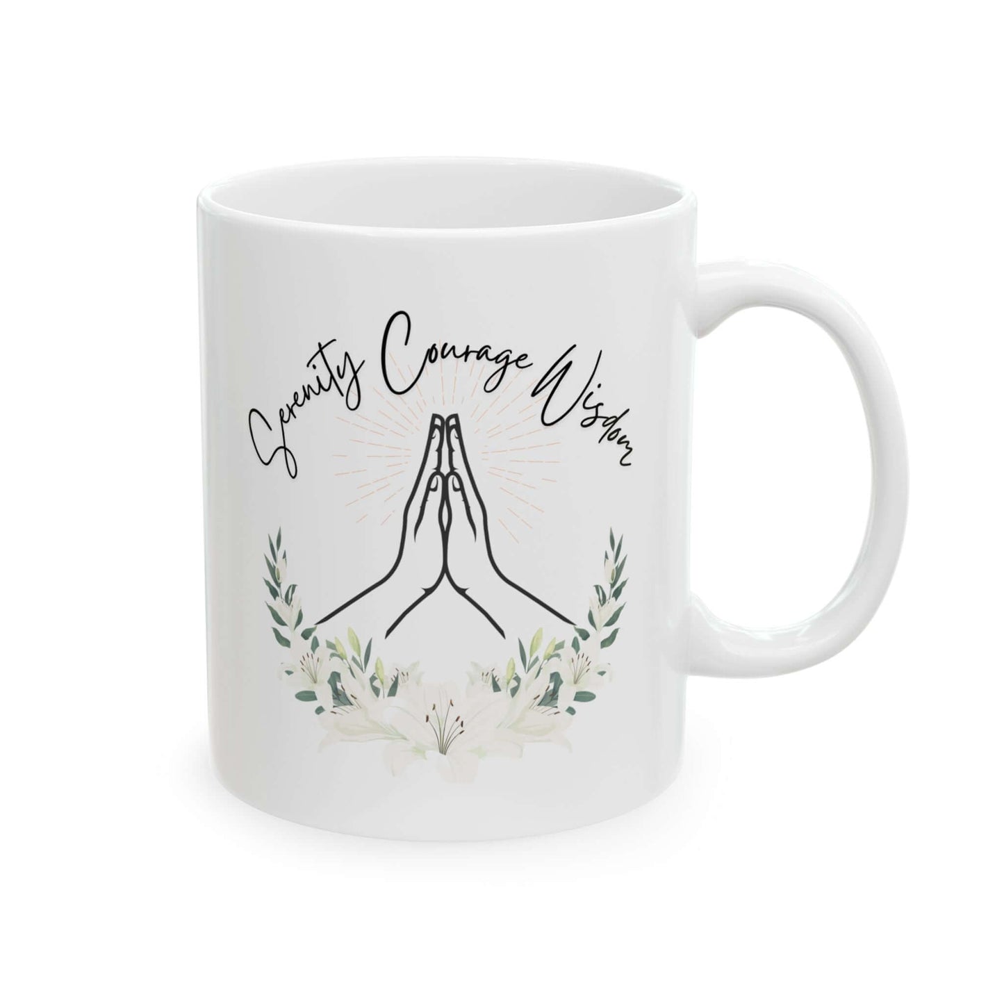 🌿 Serenity Prayer Mug – 11oz Christian Gift with Devotional QR Code