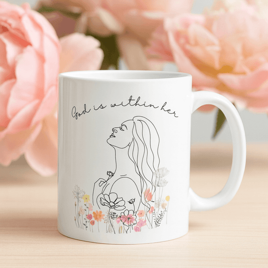 🌸 God is Within Her - Psalm 46.5 Christian Mug