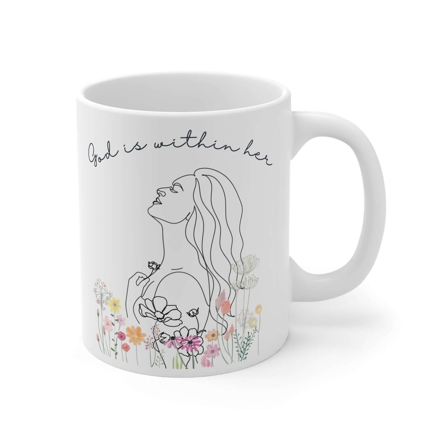 🌸 God is Within Her - Psalm 46.5 Christian Mug