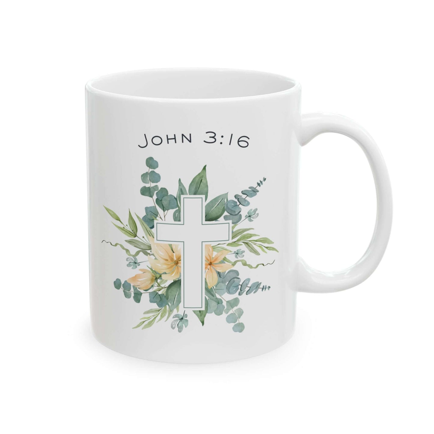 ✝️ John 3:16 Bible Verse Mug –Christian Gift with Devotional QR Code
